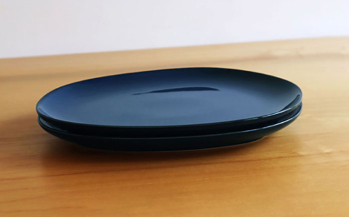 【白山陶器】【グッドデザイン賞受賞】ペトラプレート（L） ネイビー 2枚セット [TA154]