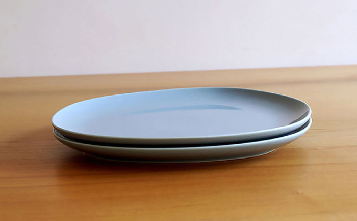 【白山陶器】【グッドデザイン賞受賞】ペトラプレート（L） グレイ 2枚セット [TA155]