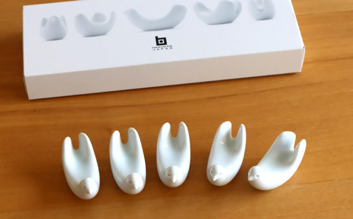 【白山陶器】【とり型はしおき】はしおき5客揃え [TA159]