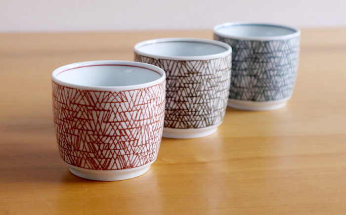 【白山陶器】【グラフ】湯のみ猪口 3色セット【波佐見焼】 [TA169]