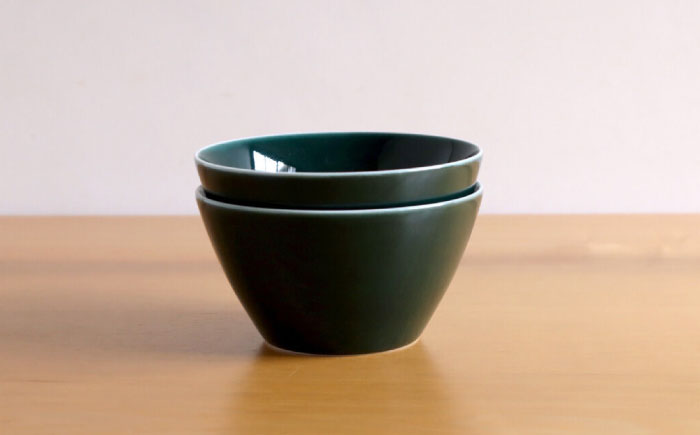 【白山陶器】【ビスタ】深鉢(小) 深緑 2枚セット【波佐見焼】 [TA175]