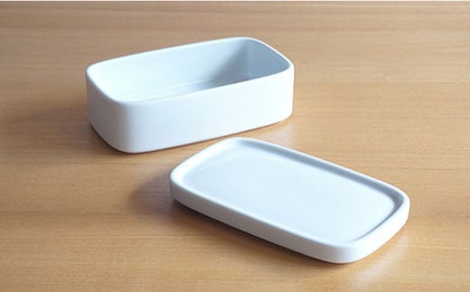 【白山陶器】【磁器のふたもの】しっとりとした白さが上品なCONTEロング 白マット 保存容器  食器 皿 【波佐見焼】 [TA52]