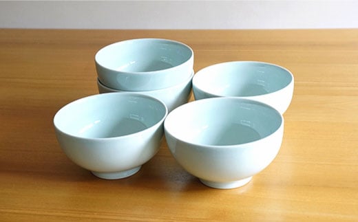【白山陶器】【5人分の食器】丼とレンゲ10ピースセット 青白釉 どんぶり  食器 皿 【波佐見焼】 [TA63]