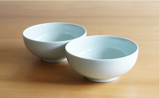【白山陶器】【2人分の食器】丼とレンゲ4ピースセット 青白釉 どんぶり  食器 皿 【波佐見焼】 [TA66]
