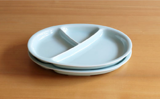 【白山陶器】【仕切り皿】Yトレイ(大) ミント 2枚セット 食器 皿 【波佐見焼】 [TA97]