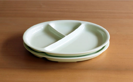 【白山陶器】【仕切り皿】Yトレイ(大) ライム 2枚セット 食器 皿 【波佐見焼】 [TA98]