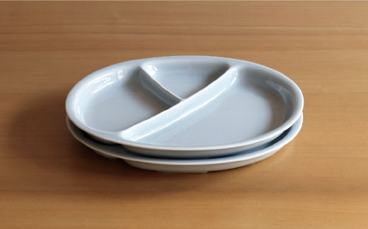【白山陶器】【仕切り皿】Yトレイ(大) グレイ 2枚セット 食器 皿 【波佐見焼】 [TA99]