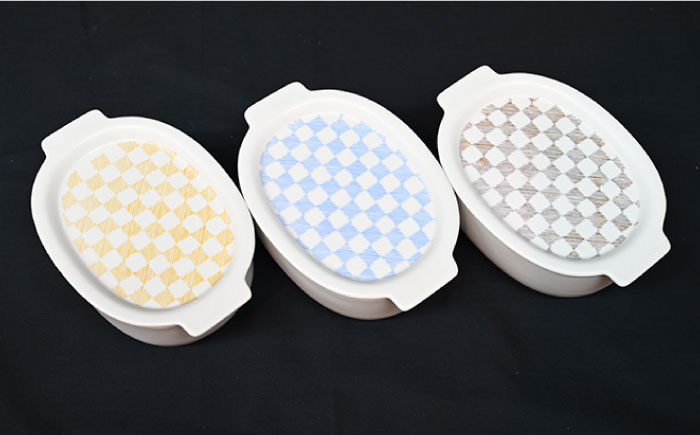 【波佐見焼】便利な蓋つき！ グラタン皿 オーブンウェア 楕円蓋物 3点セット 耐熱食器 オーブン可【協立陶器】 [TC64]