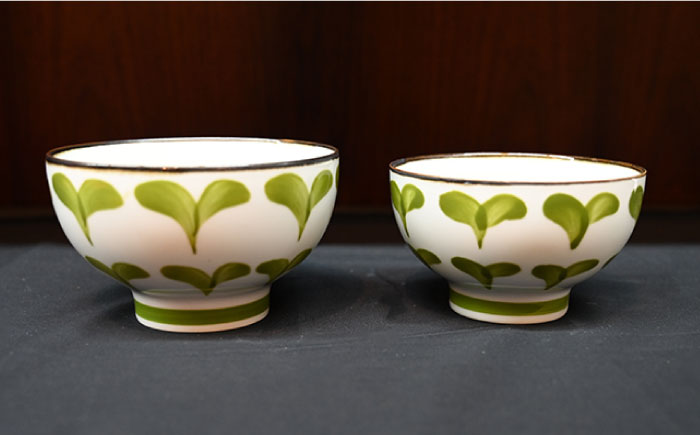 【波佐見焼】Antique Style 茶碗 コップ グリーン4点セット【協立陶器】 [TC77]