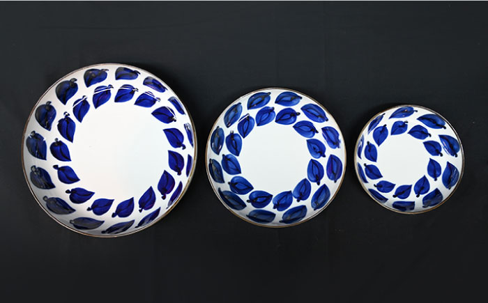【波佐見焼】Antique Style プレート ブルー 3枚セット パスタ皿 ケーキ皿【協立陶器】 [TC79]