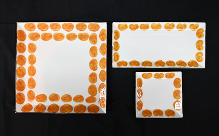 【波佐見焼】Antique Style プレート オレンジ 6枚セット 長皿 角皿【協立陶器】 [TC82]