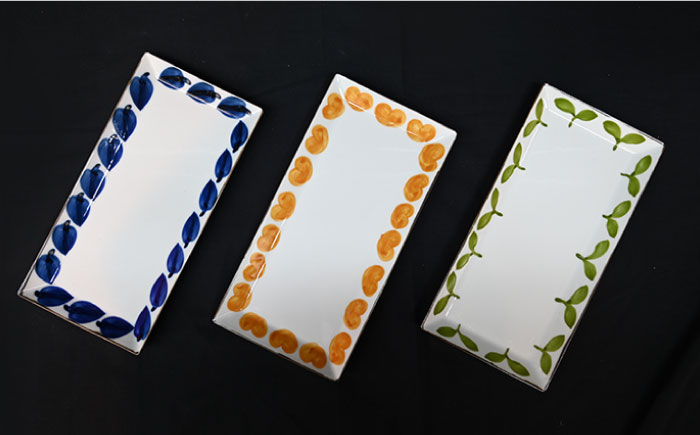 【波佐見焼】Antique Style 長皿 3枚セット 角皿 プレート【協立陶器】 [TC83]