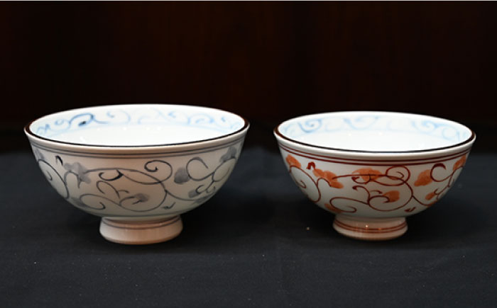 【波佐見焼】赤絵唐草 茶碗・コップ 4点セット【協立陶器】 [TC97]