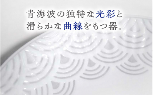 【波佐見焼】青海波グレー プレート Lサイズ ２個セット【聖栄陶器】 [TG29]