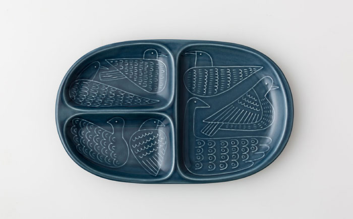 【波佐見焼】bird プレート 2点セット（藍×緑） 【アイユー】 [UA39]