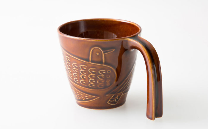 【波佐見焼】bird マグカップ 2点セット（茶×ホワイト）【アイユー】 [UA40]
