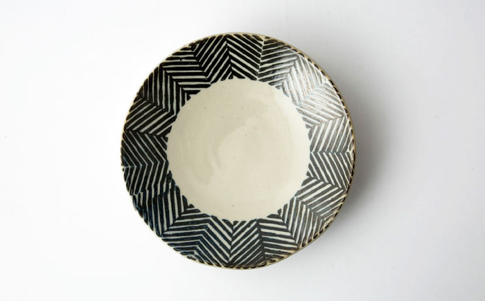 【波佐見焼】ヘリンボーン 六寸丸皿 2点セット ブラウン【アイユー】 [UA58]