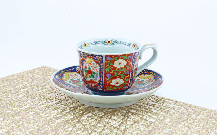 【波佐見焼】古伊万里紋様写絵 珈琲碗皿 5客セット 食器 カップ 【不二商店】 [UC01]