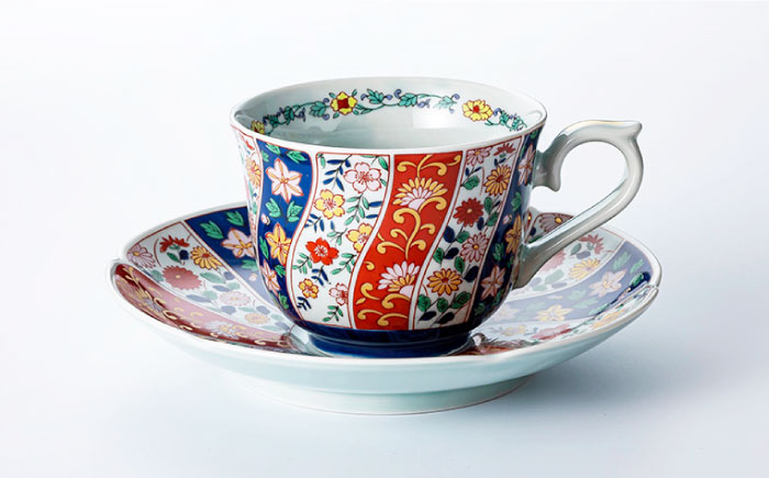 【波佐見焼】友禅桜絵 珈琲碗皿2客揃 食器 カップ 【不二商店】 [UC04]