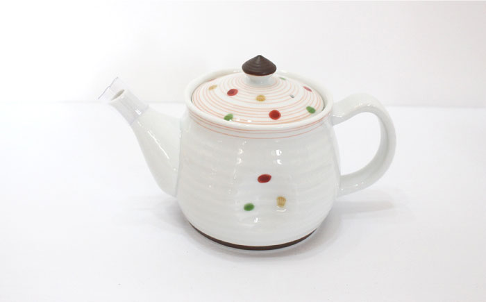 【波佐見焼】色彩水玉（ ティーポット・ マグカップ ）3点セット【陶芸ゆたか】 [VA92]