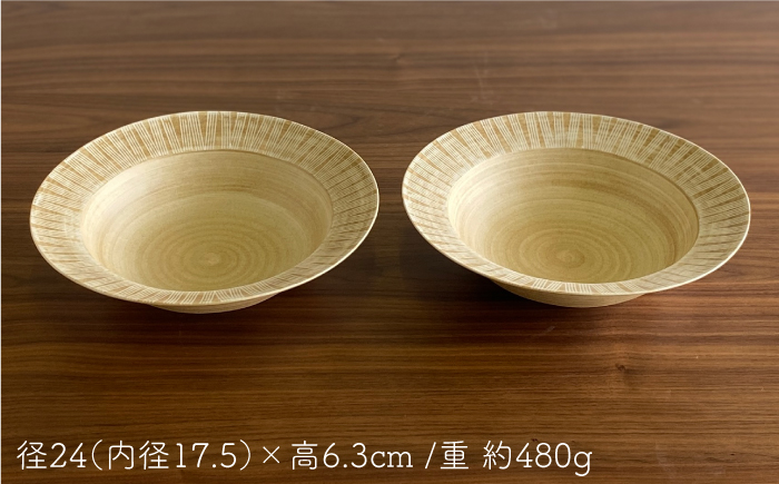 【波佐見焼】Shabby chic style ボウル 大2個セット senナチュラル パスタ皿 【和山】 [WB115]