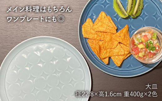 【波佐見焼】RONDE 大皿2色セット（うす瑠璃・グレー）【和山】プレート オーバル 22cm [WB58]