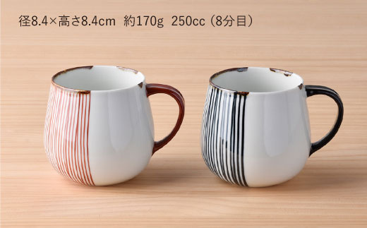 【波佐見焼】ハ－フラインシリ－ズ マグカップ ペア－ スープマグ スープカップ  食器 皿 【まるしん】 [WD01]