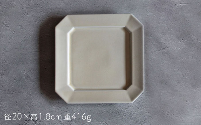 【波佐見焼】Natural正角プレート 2枚セット（ホワイト）食器 皿【光春窯】 [XD104]