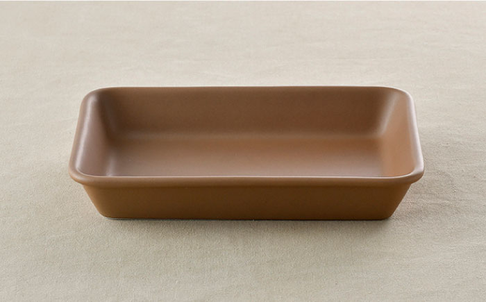 【波佐見焼】オーブンウェア 長角トレー 角皿 プレート ブラウン【光春窯】 [XD62]