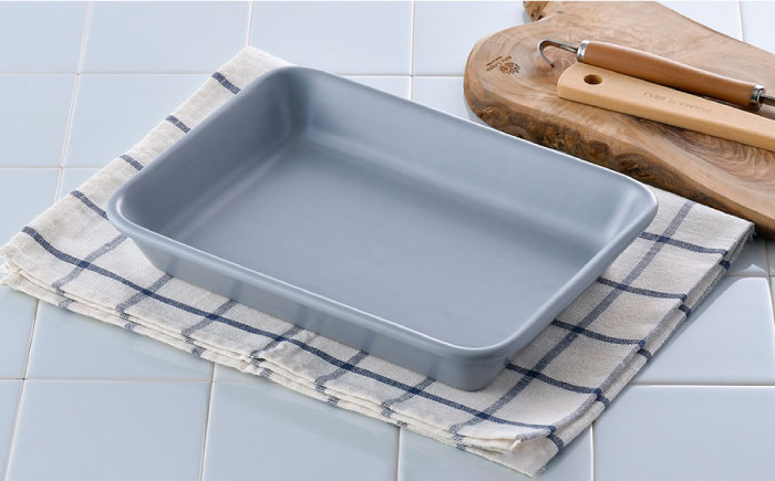 【波佐見焼】オーブンウェア 長角トレー 角皿 プレート グレー【光春窯】 [XD63]