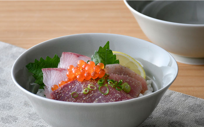 【波佐見焼】粋碗 どんぶり 茶碗 グレー ペアセット【光春窯】 [XD66]