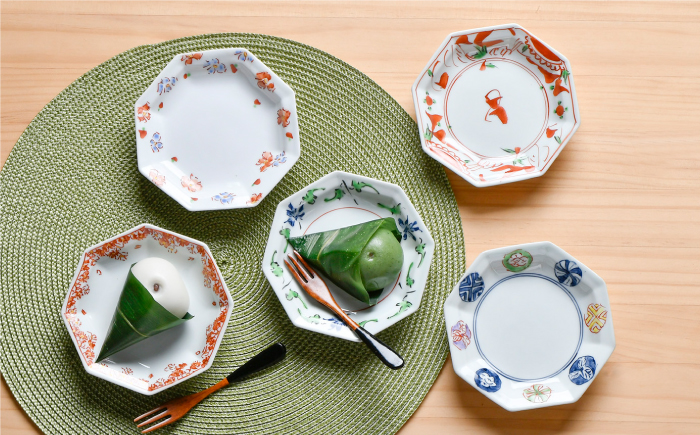 【波佐見焼】八角 取り皿 5枚セット 小皿 食器 ケーキ皿【一夢窯】 [XE02]