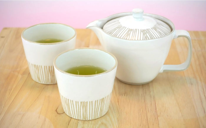 【波佐見焼】櫛目十草粉引ポット・カップ 急須 ティーカップ 湯飲み【馬徳陶苑】 [ZD11]