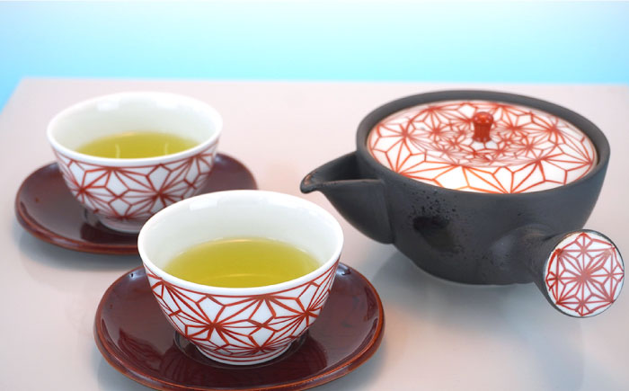 【波佐見焼】麻葉染錦 茶器セット 湯飲み 急須 ティーポット 陶器【岩永製陶】 [ZD19]