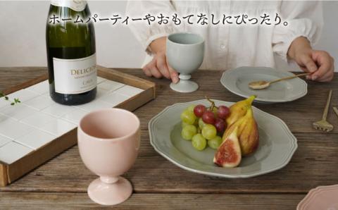 【波佐見焼】iroiro ゴブレット (ペールピンク×ペールグレー) ペアセット 2点【藍染窯】 [JC62]