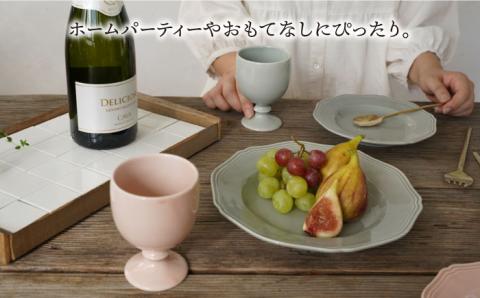 【波佐見焼】iroiro ゴブレット (ペールグリーン×ペールグレー) ペアセット 2点【藍染窯】 [JC63]