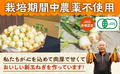 【ふるさと納税】【2026年4月より順次発送】【先行予約】JAS認定 有機栽培 新玉ねぎ 8kg【百笑会】 [DA04]