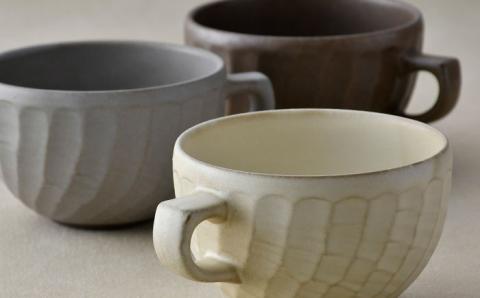 【波佐見焼】ねじり鎬 スープマグカップ マグカップ 3色セット【ROXY・HASAMI】 [SB155]