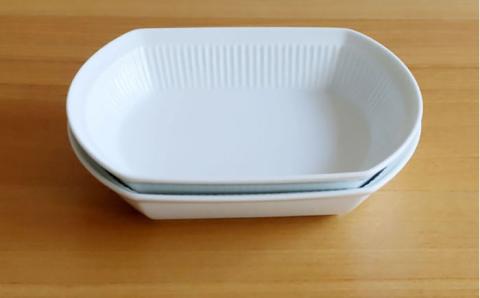 【白山陶器】【よしず彫】煮付鉢 白磁 2枚セット [TA143]