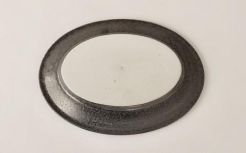 【波佐見焼】UTAGE オーバル プレート S ブラック 5点セット【藍染窯】 [JC30]