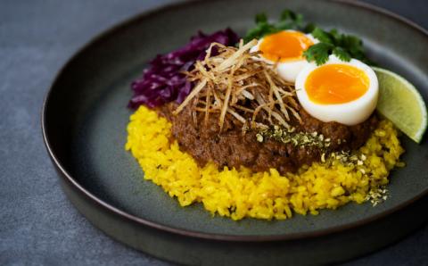 【波佐見焼】吉田 愛 カレー皿「plate 245」ブラック・ホワイト 2枚セット パスタ皿 食器【中善】 [YE08]