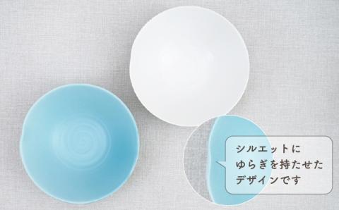 【波佐見焼】アイシー ボウル 大 （ブルー・ホワイト） ペアセット【団陶器】 [PB113]