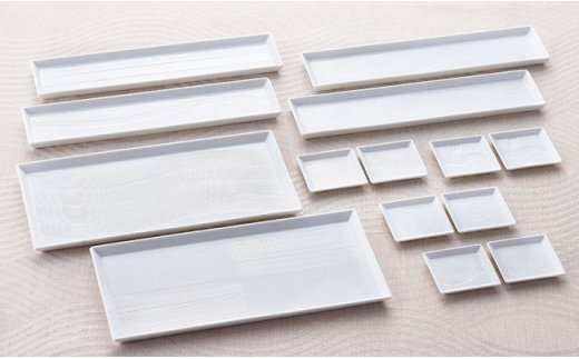 【波佐見焼】白磁手彫 スクエアホーム プレート 【一真窯】 [BB02]