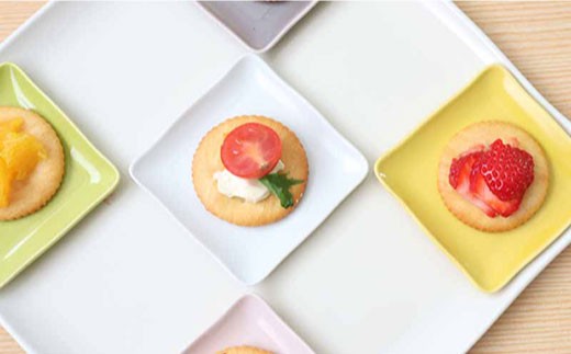 【波佐見焼】カラーパレット薄銘々皿 角皿 プレミアムパーティーセット 計38点【一龍陶苑】 [CC20]