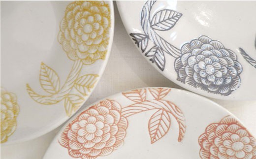 【波佐見焼】ダリア ソーサー 3色 各1枚セット【堀江陶器】 [JD46]