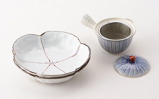 【波佐見焼】急須 深皿 含む オリジナルセットアップ商品【不二商店/協立陶器】 [NB38]