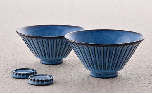 【波佐見焼】蒼鎬 お 茶碗 セット 箸置き どんぶり 丼 【利左エ門】 [QB24]