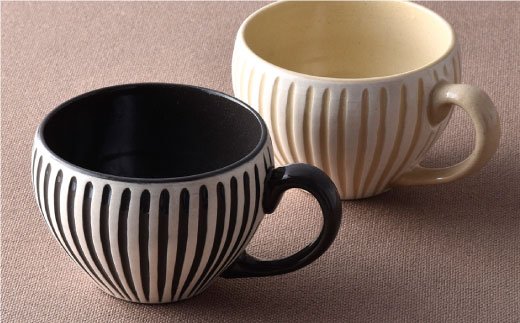 【波佐見焼】「SHINOGI」鎬 スープマグ ペア マグカップ カップ スープカップ 【利左エ門窯】 [QB26]