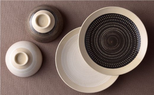 【波佐見焼】おうちごはんペアセット 茶碗 プレート 食器 陶器 【利左エ門窯】 [QB30]