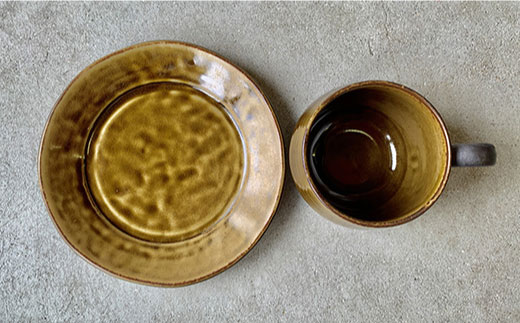 【波佐見焼】cocoa 伊羅保（イラボ） マグカップ ・ プレート セット 皿 【ROXY】 [SB53]